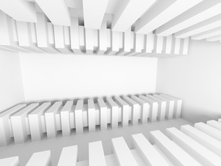 Abstract White Architecture Background. Empty Room Modern Interi