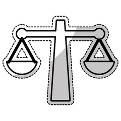 silhouette of law scale icon over white background. vector illustration