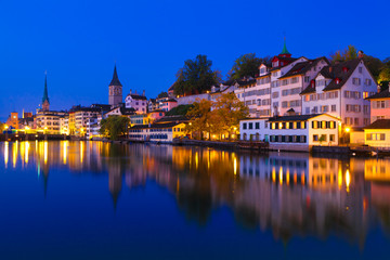 Zurich Skyline at Night, Switzerland