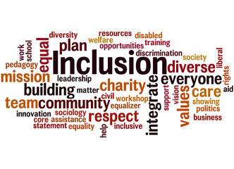 Inclusion, word cloud concept 5