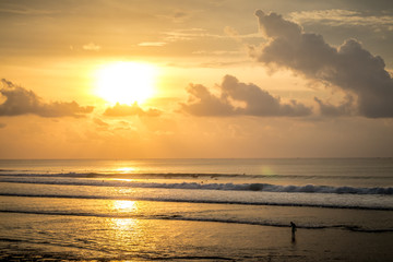 Fototapeta na wymiar Beautiful tropical sunset above the ocean, Bali, Indonesia.