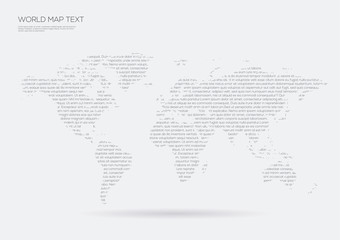 World Map made of text

