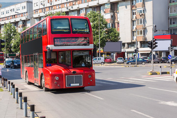 Double decker bus in Skopje