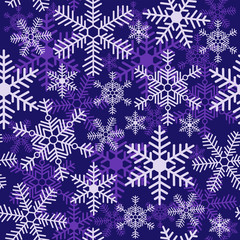 Fototapeta na wymiar Seamless Christmas pattern with different snowflakes