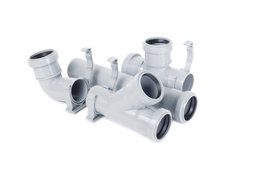 pvc pipe connection white background