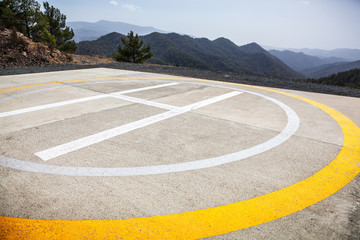 Helipad near famous Kykkos monastery. Cyprus.