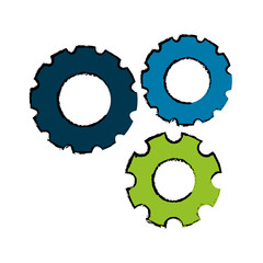 three gears icon image vector illustration design 