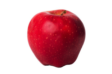 Healthy fresh red apple on the white background