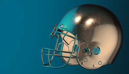 American football helmet on various material and background