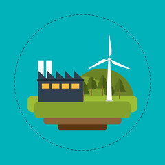 wind turbines industrial green energy vector illustration eps 10