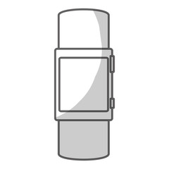 silhouette of smart watch icon over white background. wearable technology devices design. vector illustration