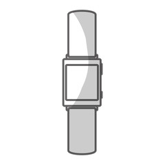 silhouette of smart watch icon over white background. wearable technology devices design. vector illustration