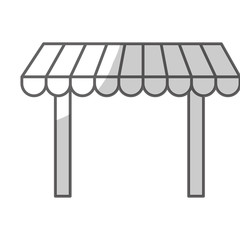 silhouette of store awning icon over white background. vector illustration