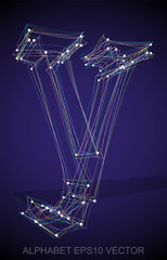 Vector illustration of a Multicolor sketched Y. Hand drawn 3D Y.