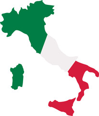 Italy map with flag - 129097833