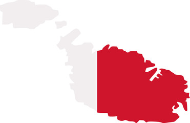 Malta map with flag