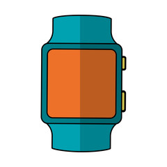 smart watch icon over white background. wearable technology devices concept. colorful design.  vector illustration
