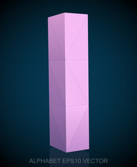 Abstract Pink 3D polygonal L with reflection. EPS 10 vector.