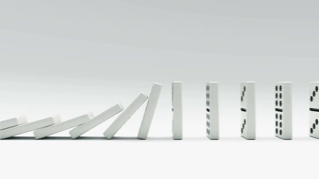 Domino chain infinity. Loop realistic 3d animation