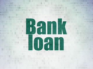 Money concept: Bank Loan on Digital Data Paper background