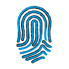 fingerprint blue icon image vector illustration design 