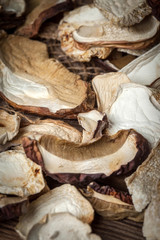 Fototapeta premium Dried wild mushrooms.