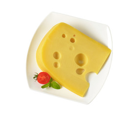 wedge of yellow cheese with eyes