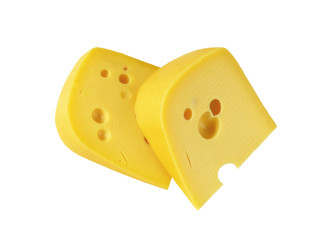 wedges of yellow cheese with eyes