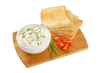 toasted bread and chives spread