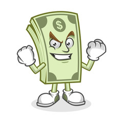 Strong Dollar bill mascot, Money character, Dollar cartoon
