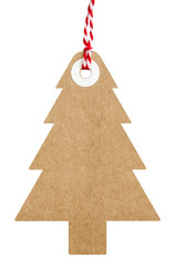 Gift Tag Christmas Tree Shaped With String