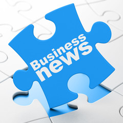 News concept: Business News on puzzle background