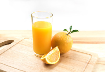 Orange fresh fruit on white background