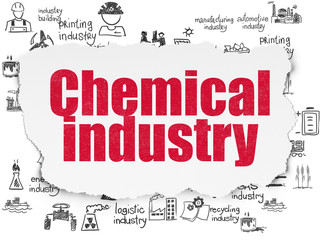 Fototapeta premium Manufacuring concept: Chemical Industry on Torn Paper background
