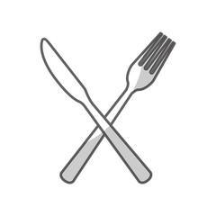 knife and fork kitchen cutlery silhouette icon vector illustration design