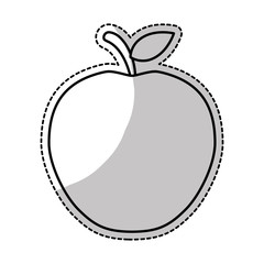 sticker of apple fruit icon over white background. healthy food design. vector illustration
