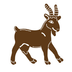 Vector illustration of Christmas gingerbread goat