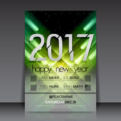 Happy New Year 2017 Flyer Template | EPS10 Vector Design