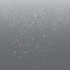 Falling Snow with Snowflakes on Transparent Background | Winter Snowfall Vector Illustration