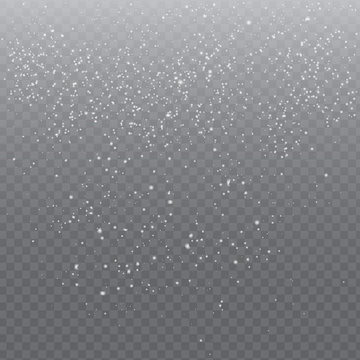 Falling Snow with Snowflakes on Transparent Background | Winter Snowfall Vector Illustration