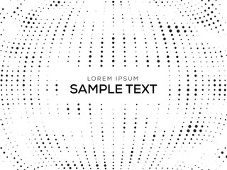 Abstract Black and White Halftone Background with Text | Illustration Vector Design