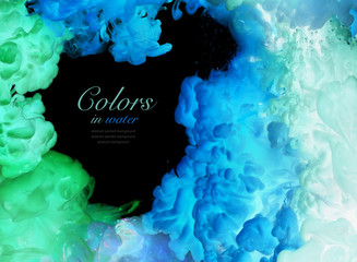 Acrylic colors in water. Abstract background.