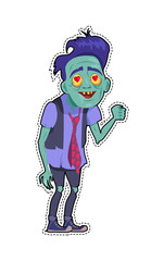 Zombie Date Sticker. Greeting Card