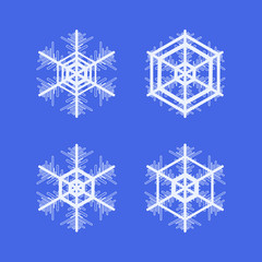 Collection of snowflakes. Winter decorative element.