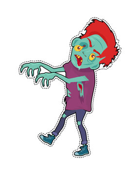Zombie Character Walking with Stretched Hands