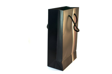 Paper bag with rope handles black for gift
