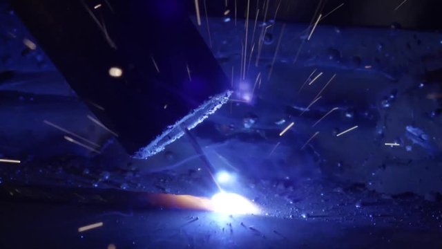 welding spark flying 