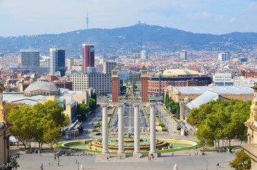 Barcelona - view of Plaça Espanya
 - obrazy, fototapety, plakaty