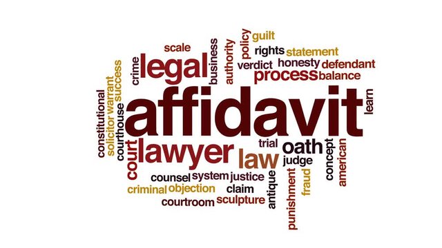 Affidavit animated word cloud.