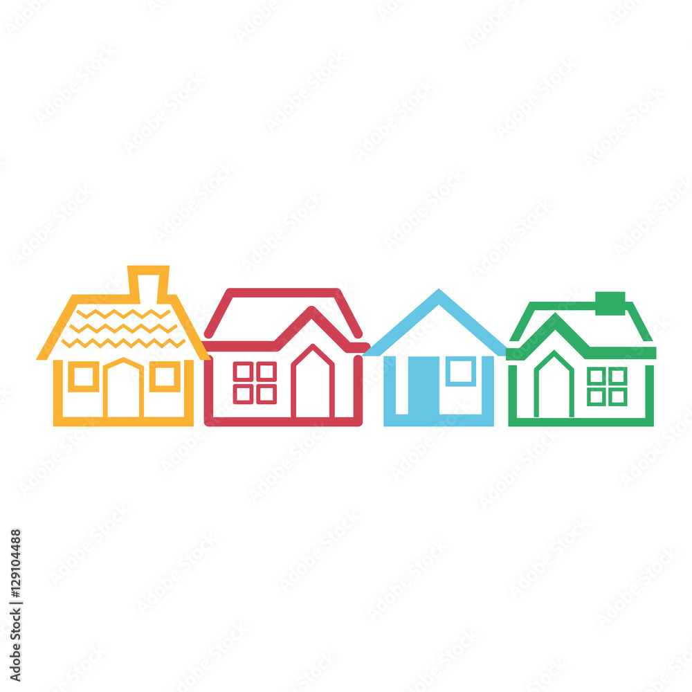 Wall mural house line icon image vector illustration design 